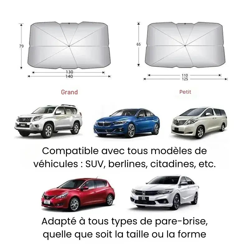 Pare-soleil parapluie pour voiture – Protection UV et chaleur été