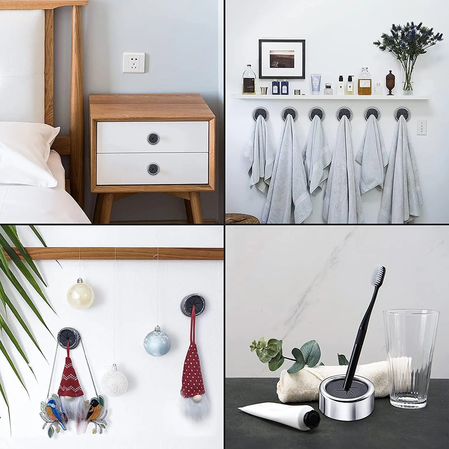 Clips muraux adhésifs pour torchons – fixation sans perçage, idéal cuisine, salle de bain, hôtel et restaurant
