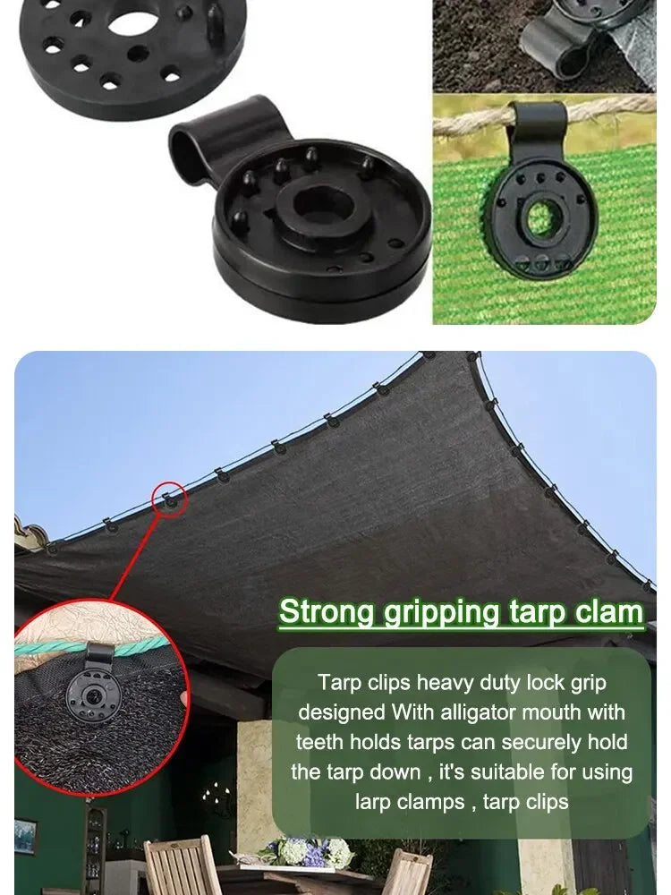 Lot de 50 pinces pour toile d’ombrage – Clips de fixation solides pour filet, bâche et serre de jardin