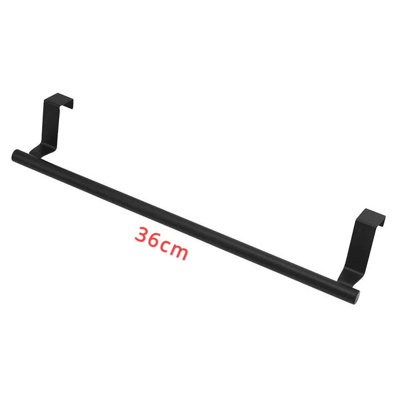 Porte-serviettes noir 36 cm – Fixation sans perçage, design moderne pour cuisine et salle de bain