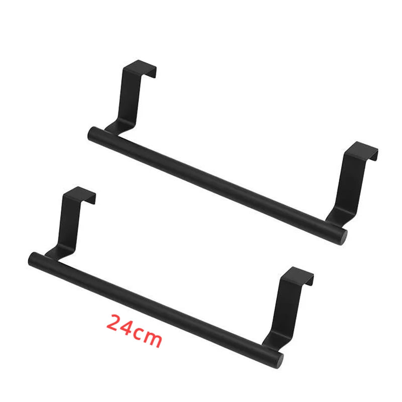 Porte-serviettes noir 24 cm X 2 – Fixation sans perçage, design moderne pour cuisine et salle de bain