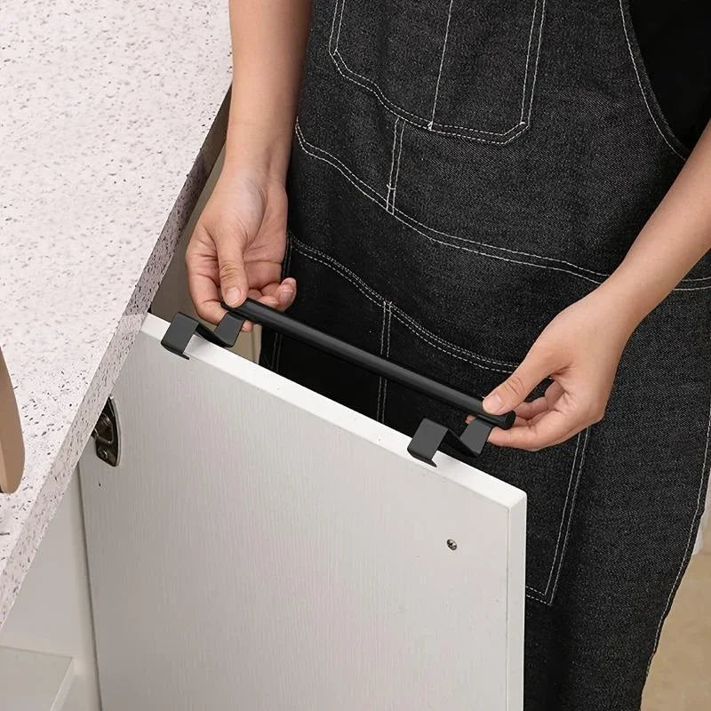 Porte-serviettes sans perçage ni vis – Installation ultra facile sur porte de placard, rangement cuisine & salle de bain