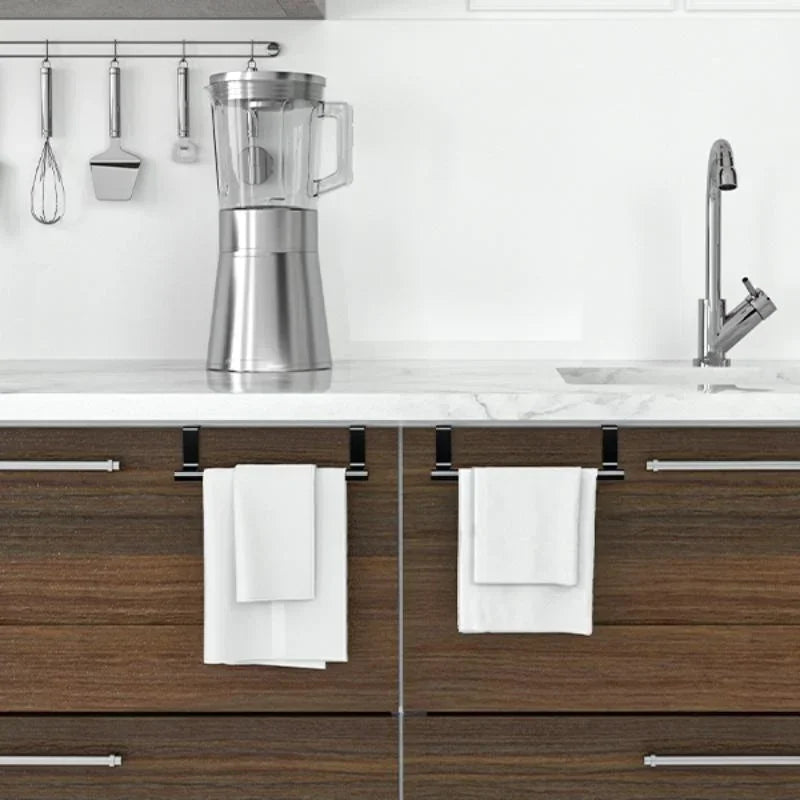 Porte-serviettes sans perçage pour cuisine & salle de bain – Fixation sur porte de placard, design moderne, idéal pour torchons et serviettes