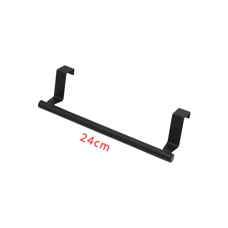 Porte-serviettes noir 24 cm – Fixation sans perçage, design moderne pour cuisine et salle de bain