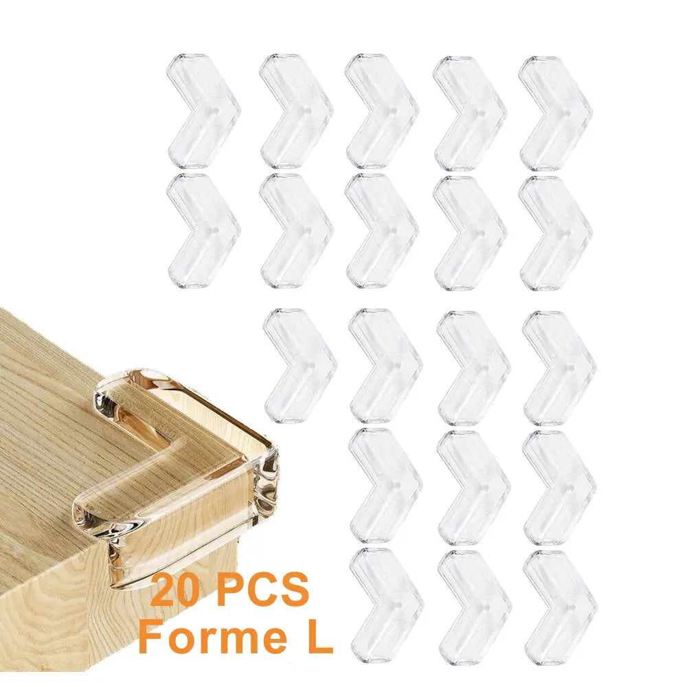 Coin de table protection enfant – Lot de 5/10/20 pièces, angle silicone transparent anti-choc