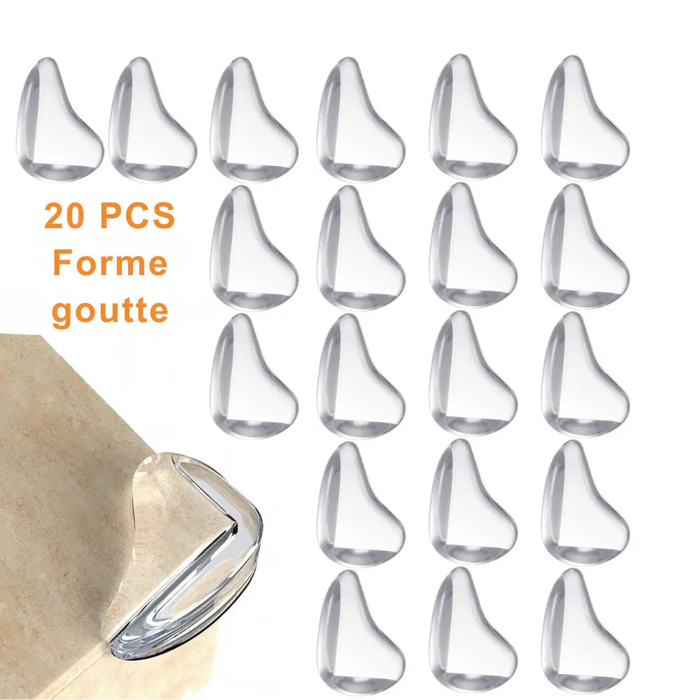 Coin de table protection enfant – Lot de 5/10/20 pièces, angle silicone transparent anti-choc