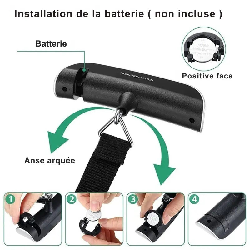 Pèse-bagages électronique portable – Balance digitale LCD jusqu’à 50 kg