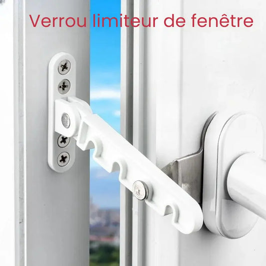 Verrou de fenêtre anti-ouverture complète, idéal pour protection enfant